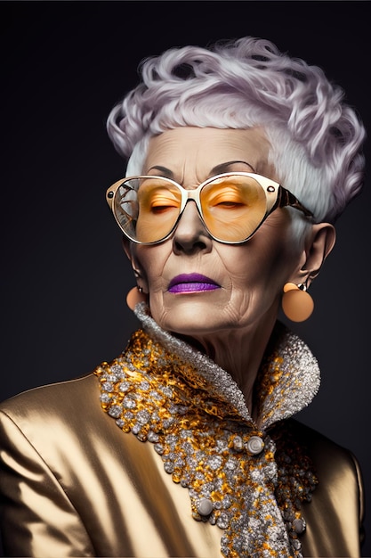 Studio Elegance Beautiful 80YearOld Fashion Editorial