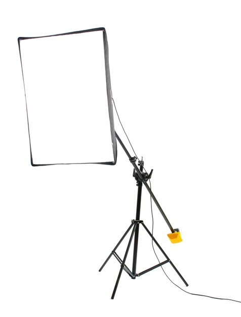 Photo studio flash on white background