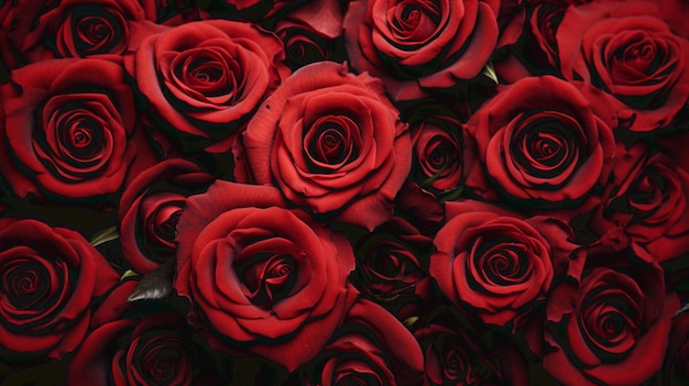 studio fotoshoot romantische fotoshoot in rode rozen verliefd foto van hoge kwaliteit