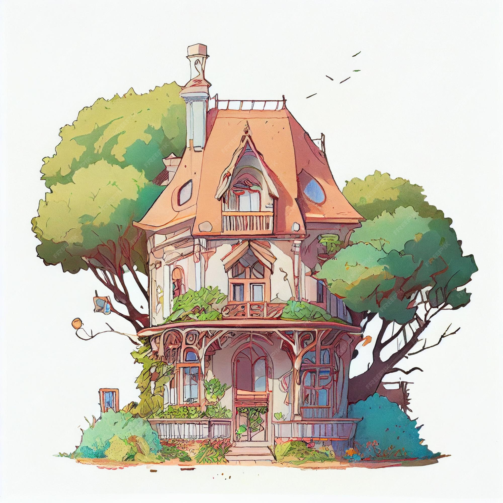 house drawn by ghibli studio - Playground