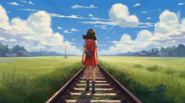 Studio GhibliInspired Artwork Featuring a Girl