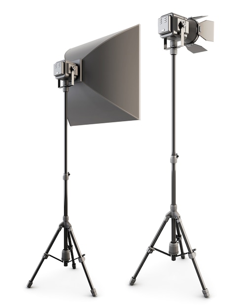 Studio lighting isolated on the white