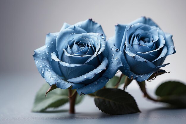 Foto studio macro image of two blue roses