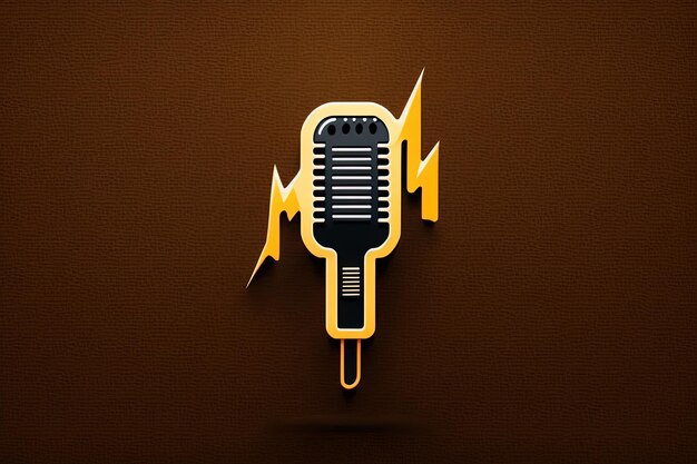 Studio microphone icon podcast concept background Generative AI