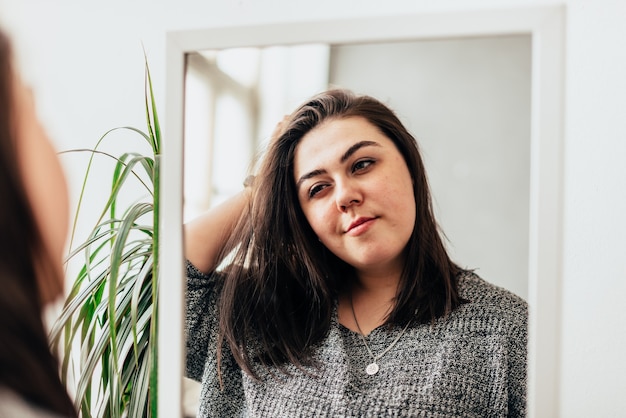 Studio photo of a beautiful adult girl