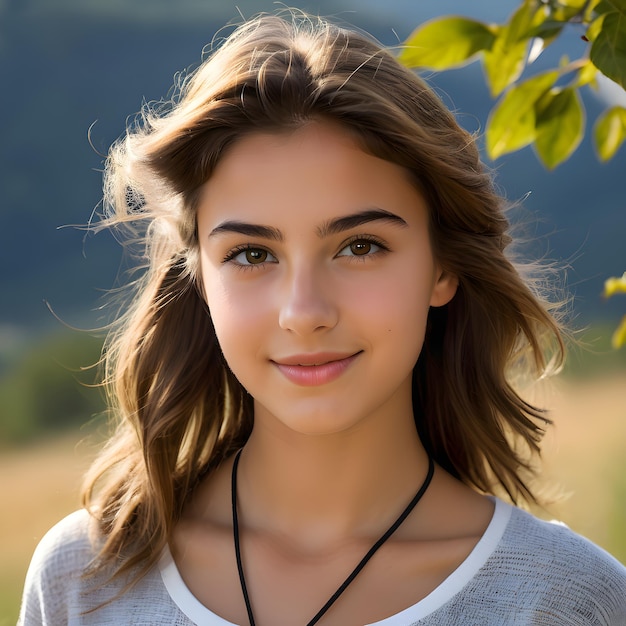 Studio Portrait Of A 15 Year Old Italian Girl With A Playful Demeanor