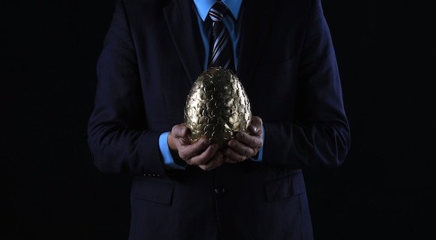 Photo studio portrait of a banker man