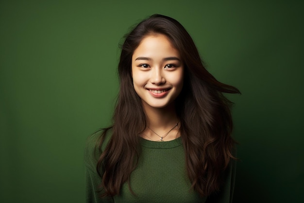 Studio portrait of beautiful teenage girl on different colours background