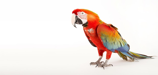 Studio portrait of cockatoo on white background and copy space