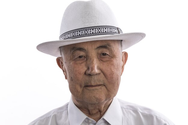 studio portrait of an old man