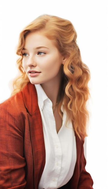 Studio Portrait of a Woman on white background