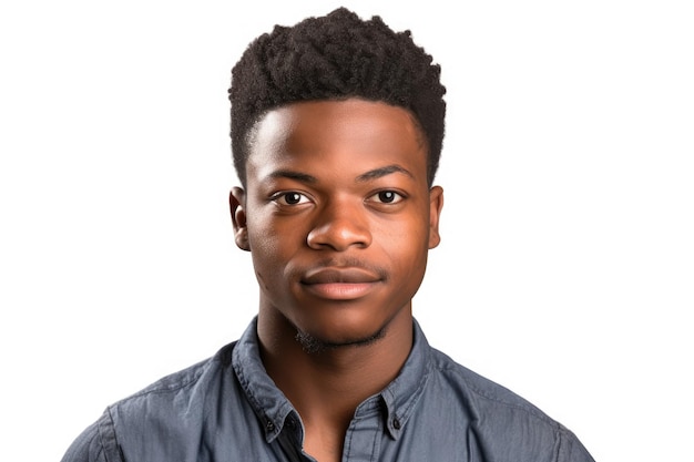 Studio portrait of a young african american man isolated on white created with generative ai