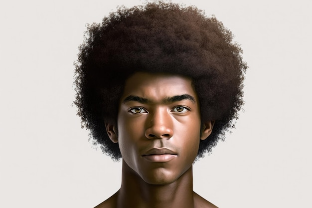 Studio portrait of a young afroasian man isolated on white created with generative ai