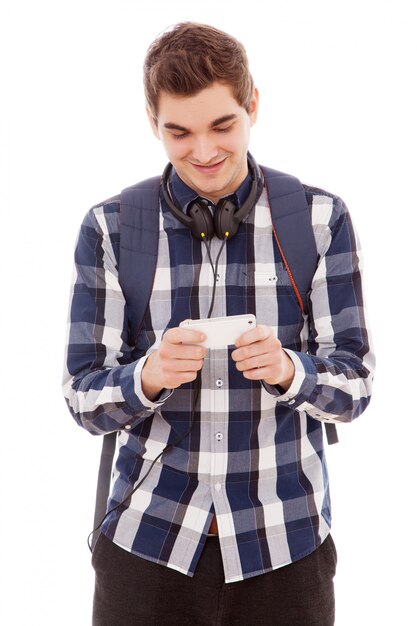 Studio portrait of a young handsome man