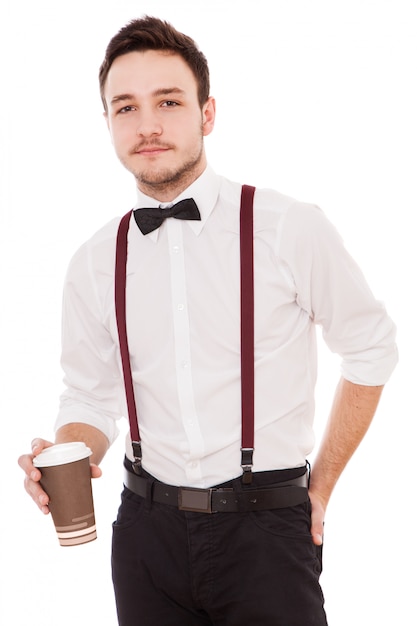 Studio portrait of a young handsome man