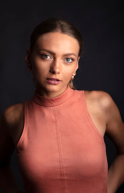 studio portrait of a young woman