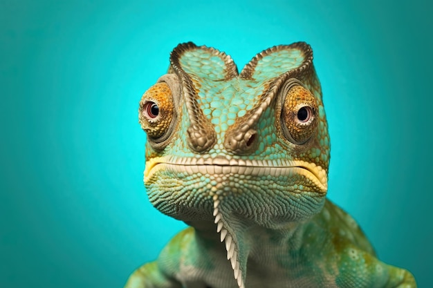 Studio portret van een kameleon