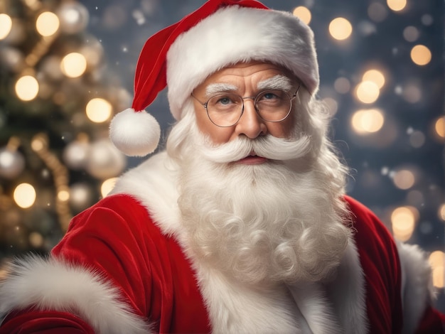 Studio professional photo of Santa Claus on white background