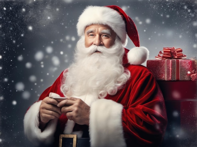 Studio professionele foto van Santa Claus op witte achtergrond