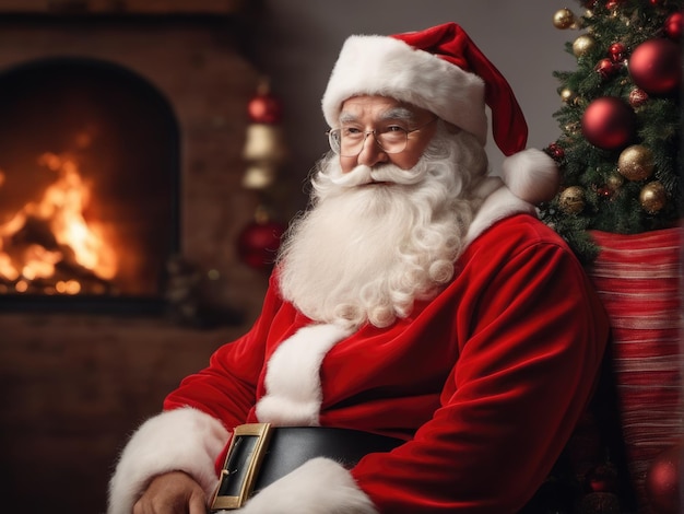 Studio professionele foto van Santa Claus op witte achtergrond