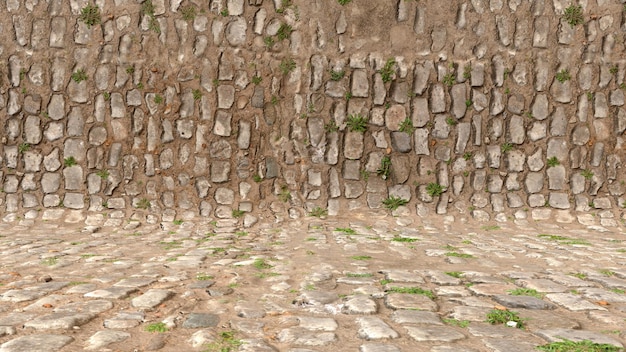 Studio scene of granite cobblestone pavement background,
cobblestone pavement texture,