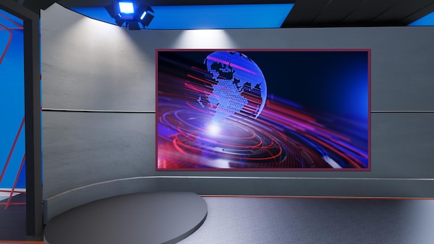 Studio Set Background 2267_3D Virtual TV Studio News_Studio Background