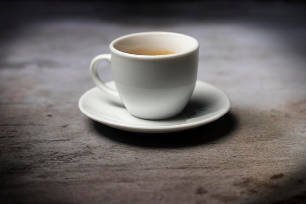 studio shooting of one coffe cup with romantic background