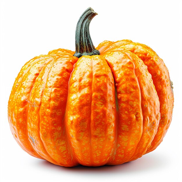 Studio shot of a beautiful decorative pumpkin on a clean white isolated background AI generated image