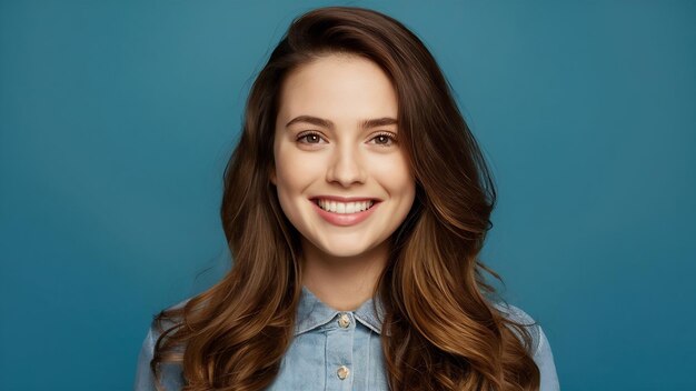 Studio shot of cute brunette girl