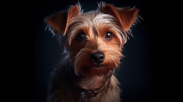 Studio shot of a cute dog Generative AI