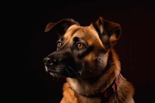 Studio shot of a cute dog on an isolated background