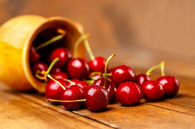 Studio shot of Fresh cherries