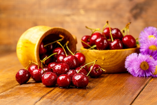 Studio shot of Fresh cherries