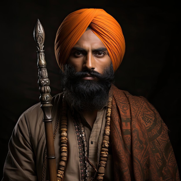 Studio Shot of Punjabi Sikh Man