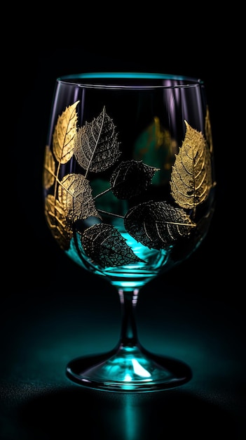 Studio shot of a Water glass on black background Generative AI