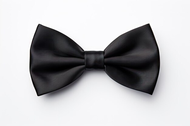 Photo studio white background with black bow tie isolated