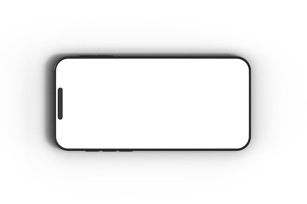 Studioopname van een moderne smartphone met een leeg wit scherm geïsoleerd tegen een witte achtergrond d r
