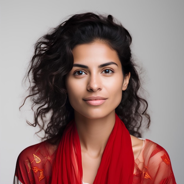 StudioStyle Photo of a Brazilian Woman on a White Background