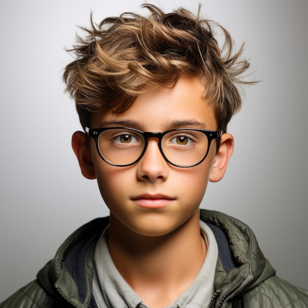 Ученый польский мальчик читает в очках