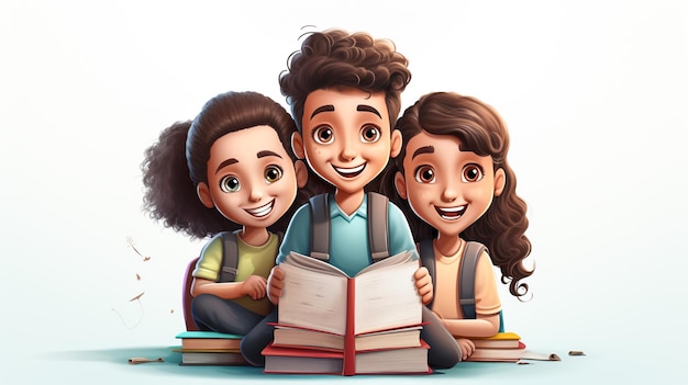 Study buddies for life Portrait of a group of cheerful young school kids talking to each other befo