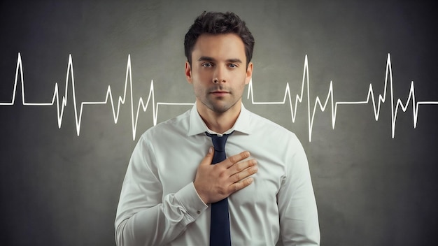 Foto lo studio della frequenza cardiaca degli uomini con l'aiuto dell'osservazione quotidiana il metodo del halter