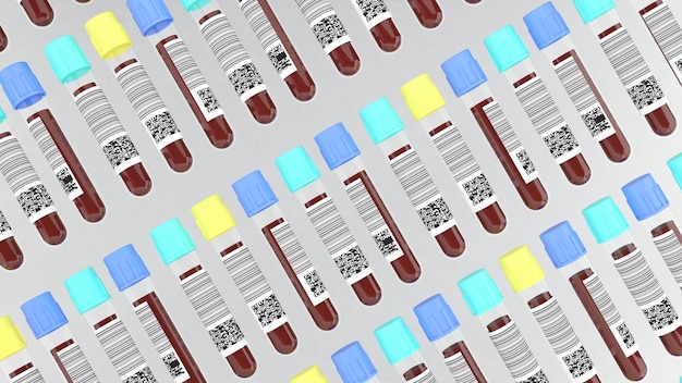 이 연구는 신체 건강에 대해 배우기 위해 치료 및 인간 혈액 검사를 위한 혈액 샘플을 살펴봅니다.,3d 렌더링