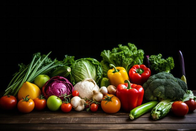 Study shot of a wide variety of healthy vegetables with copy space