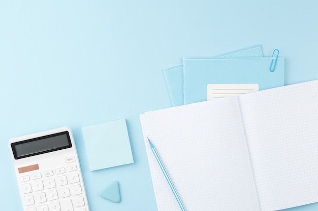 Study supplies on the school desk