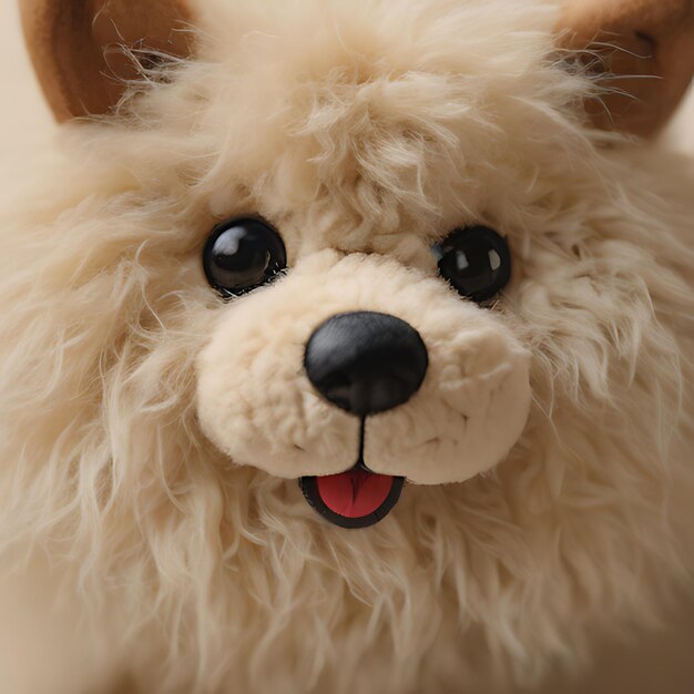 Photo a stuffed animal with a black nose and a black nose and a black nose