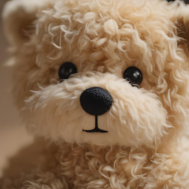 Photo a stuffed animal with a black nose and a black nose