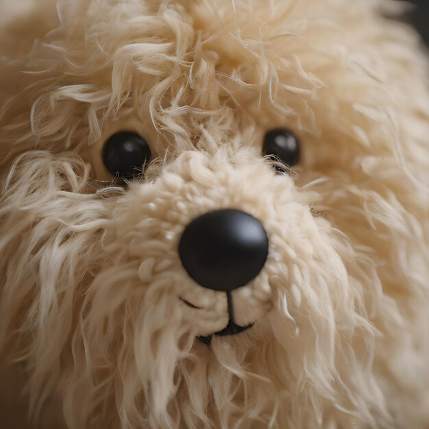 Photo a stuffed animal with a black nose and a black nose