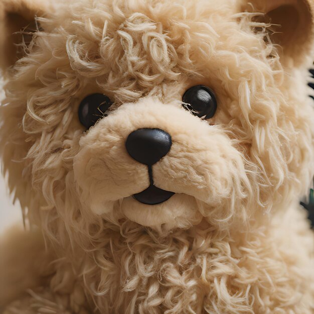 Photo a stuffed animal with a black nose and a black nose