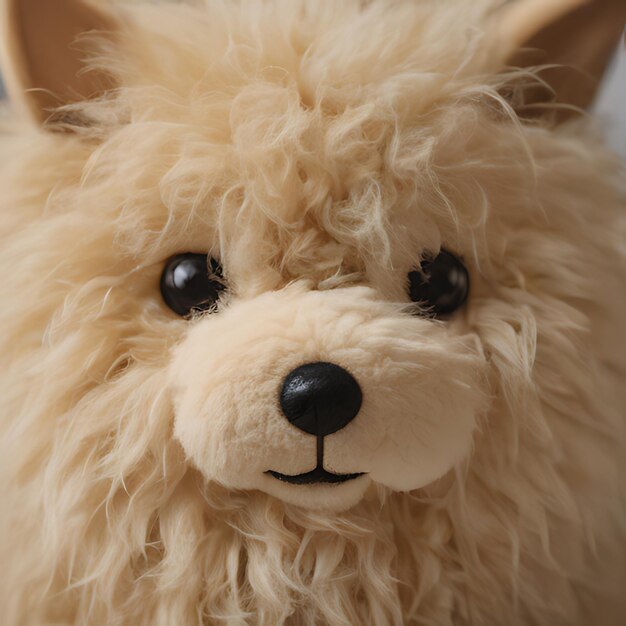 Photo a stuffed animal with a black nose and a brown nose and a black nose