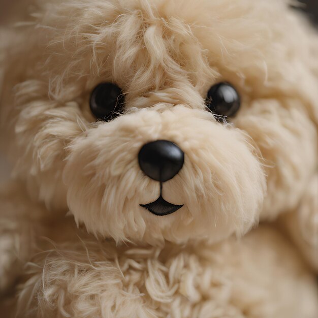 Photo a stuffed animal with a black nose and a white nose